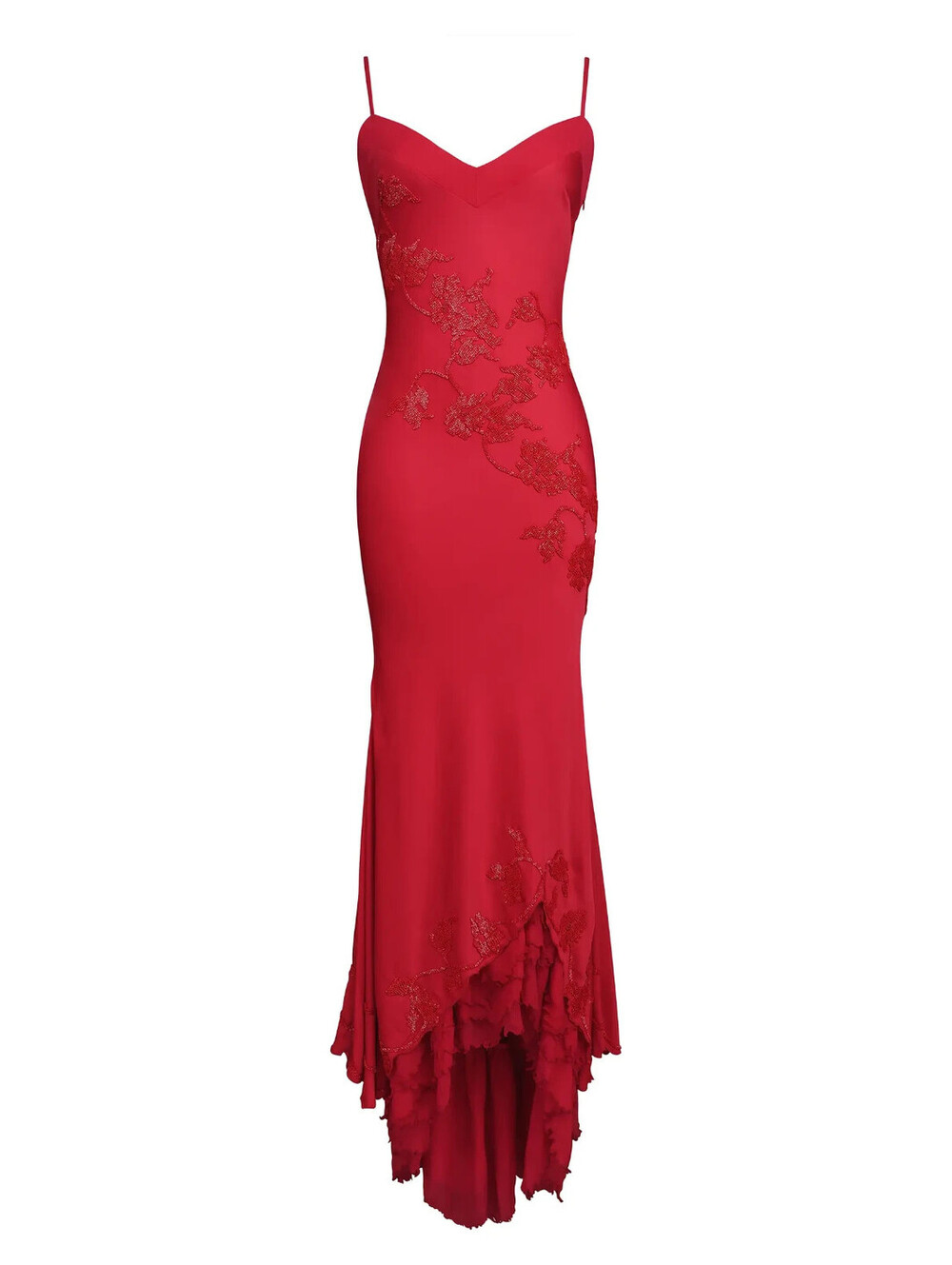 NEW, House of CB Anastelle Bead Embellished Satin Mermaid Gown Sz L #MD2650